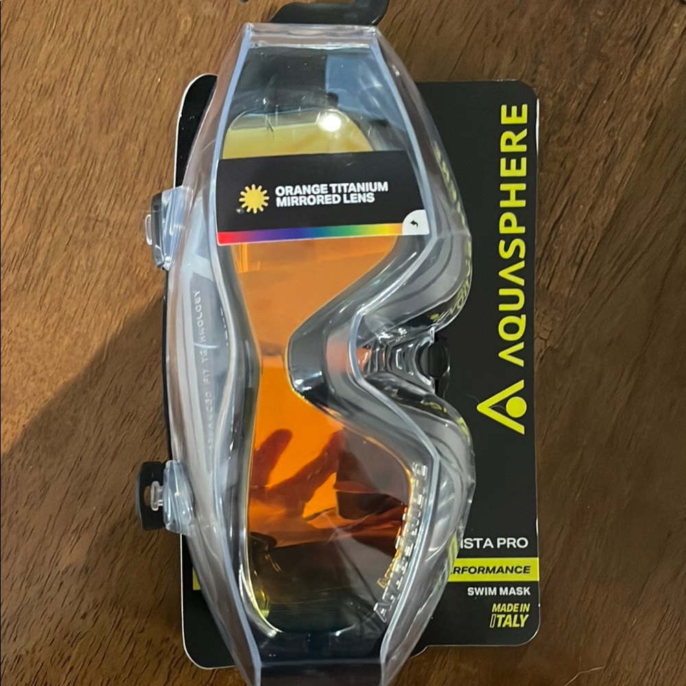 Aqua Sphere Vista Pro Swim Mask with Orange Titanium Mirrored Lens